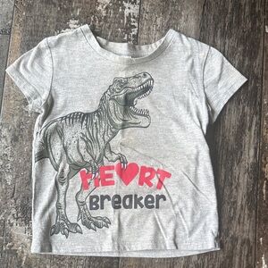 Swiggles Gray Tee with Dinosaur and Heart Design
